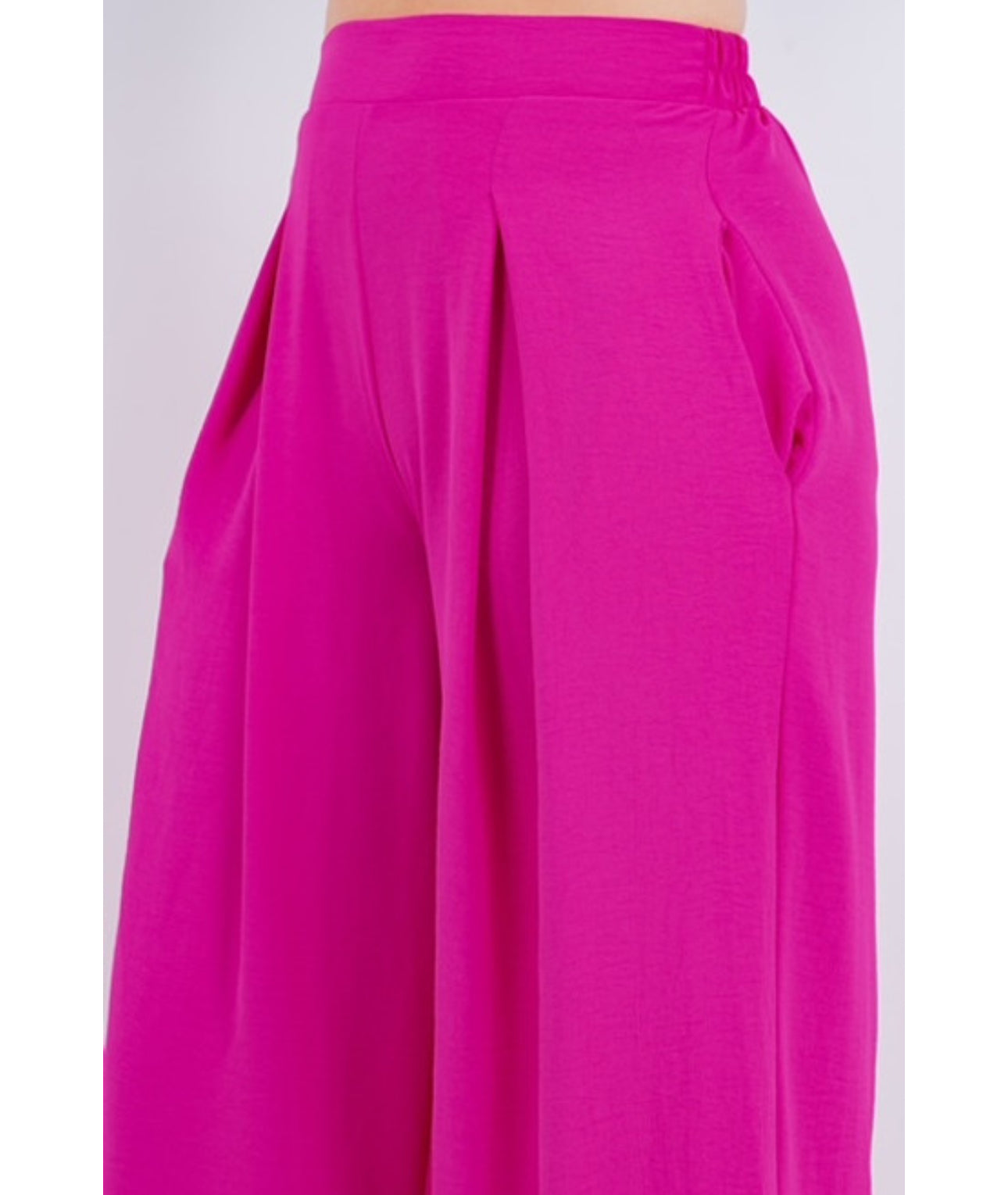 Wide Leg Pants With Front Pleat