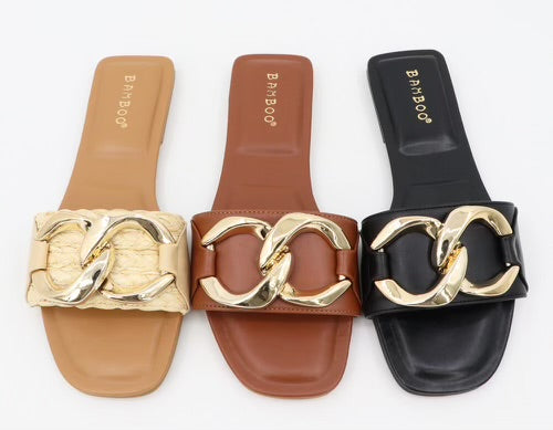 Big Gold Buckle Sandal