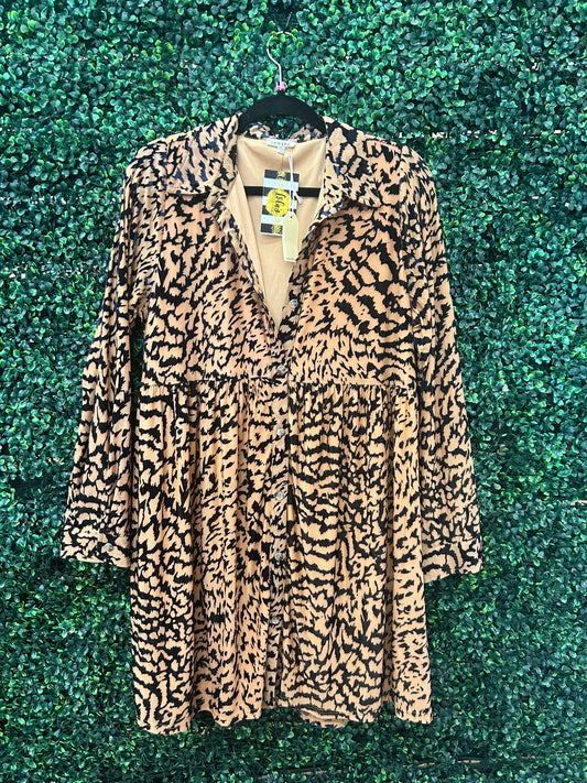 Velvet Tiger Dress Camel