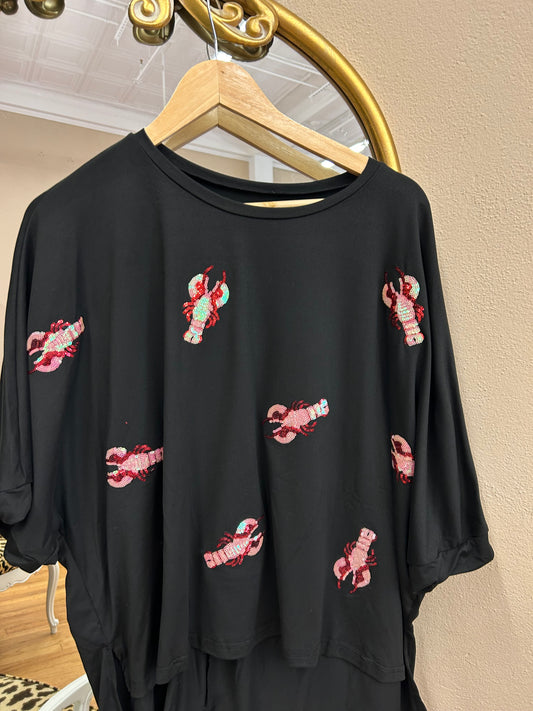 Lobster Sequin Top